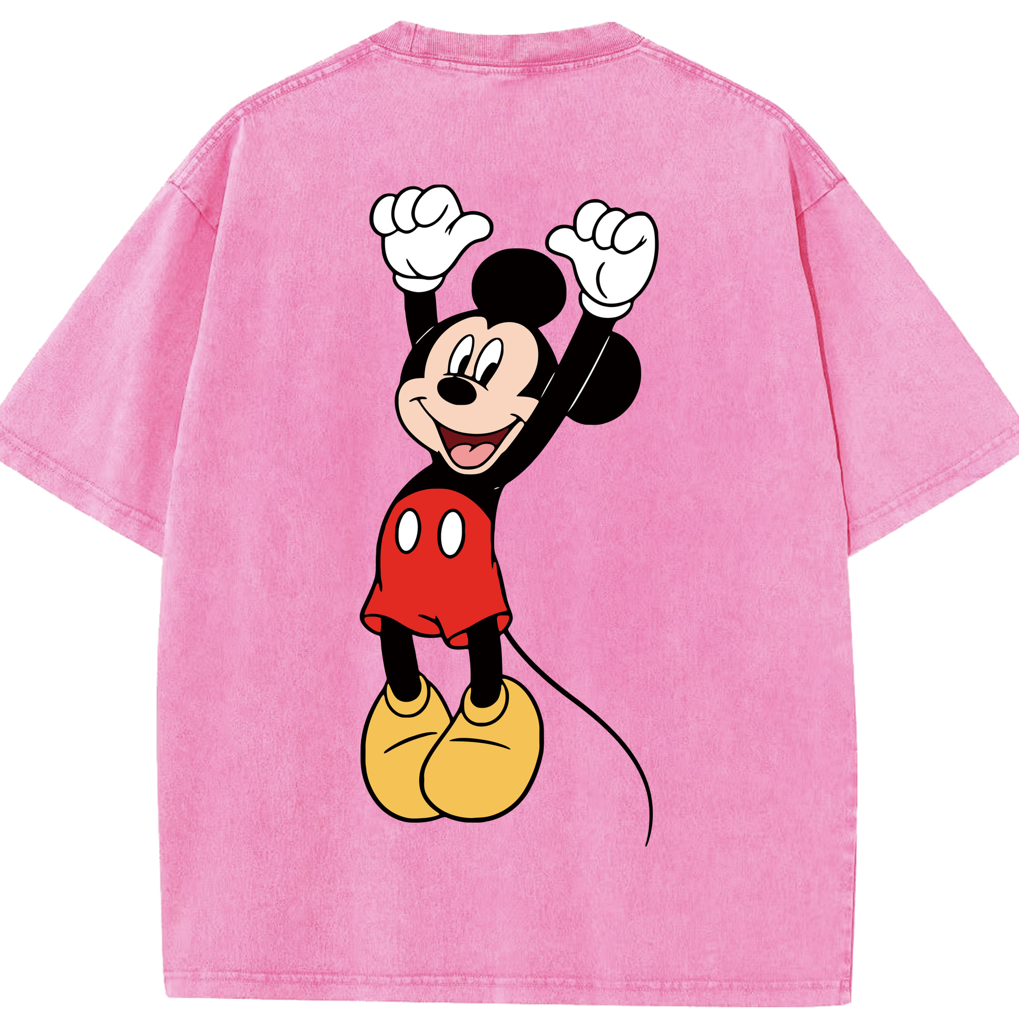（画像用） ミッキーマウス Mickey Mouse 綿100% ヴィンテージ風 半袖Tシャツ（背面プリント）